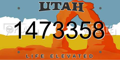 1473358 Utah License Plate
