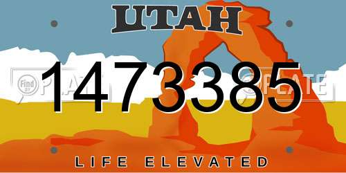 1473385 Utah License Plate