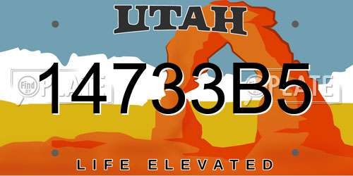 14733B5 Utah License Plate