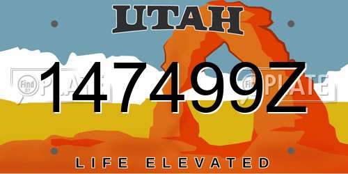 147499Z Utah License Plate