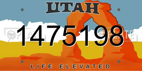 1475198 Utah License Plate