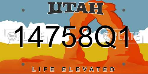 14758Q1 Utah License Plate