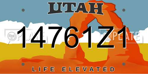 14761Z1 Utah License Plate