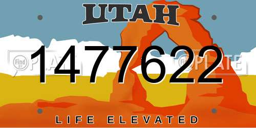 1477622 Utah License Plate