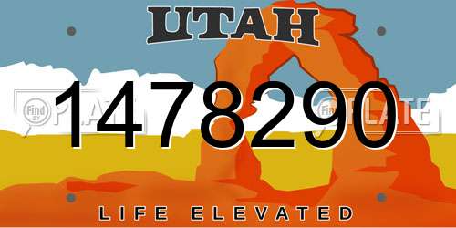 1478290 Utah License Plate