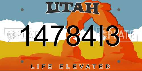 14784I3 Utah License Plate