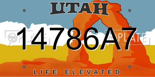14786A7 Utah License Plate