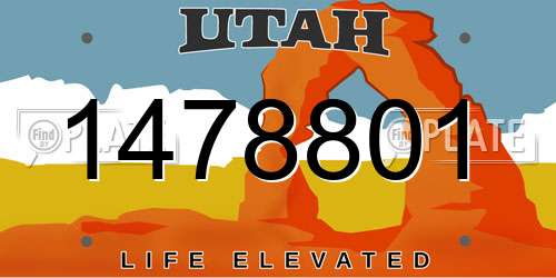 1478801 Utah License Plate