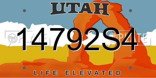 14792S4 Utah License Plate