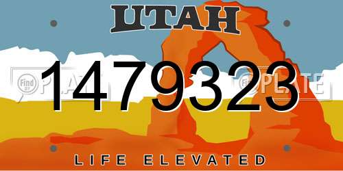 1479323 Utah License Plate
