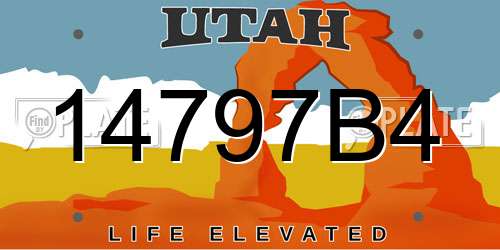 14797B4 Utah License Plate