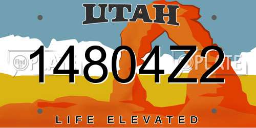 14804Z2 Utah License Plate