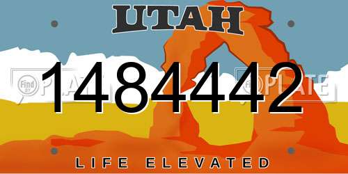 1484442 Utah License Plate