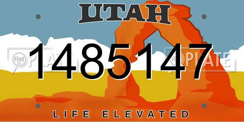 1485147 Utah License Plate