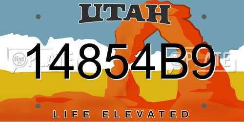 14854B9 Utah License Plate