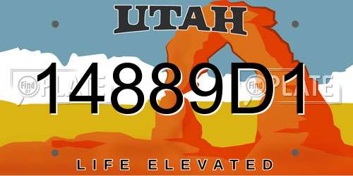 14889D1 Utah License Plate