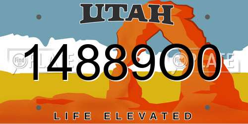 14889O0 Utah License Plate