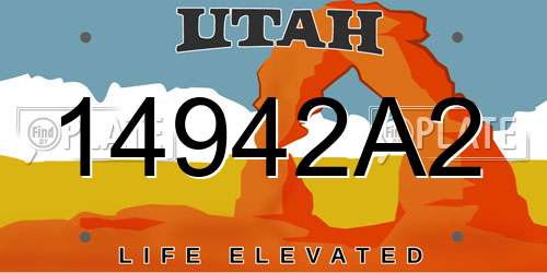 14942A2 Utah License Plate