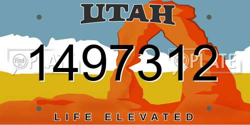 1497312 Utah License Plate