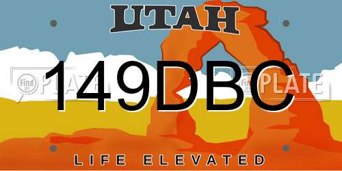 149DBC Utah License Plate