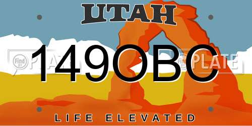 149OBC Utah License Plate