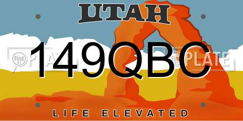 149QBC Utah License Plate