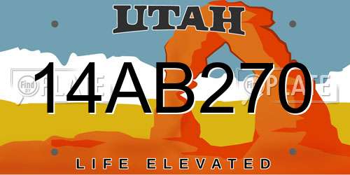14AB270 Utah License Plate