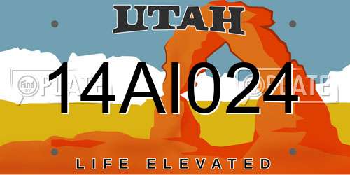 14AI024 Utah License Plate