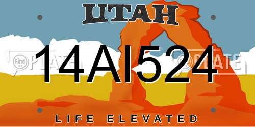 14AI524 Utah License Plate