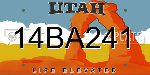 14BA241 Utah License Plate