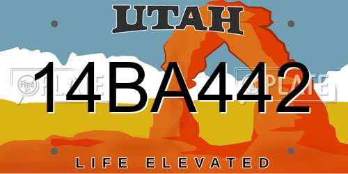 14BA442 Utah License Plate