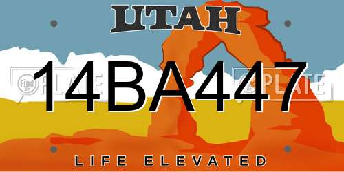 14BA447 Utah License Plate