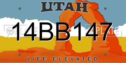 14BB147 Utah License Plate