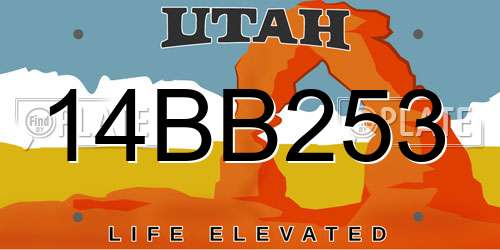 14BB253 Utah License Plate