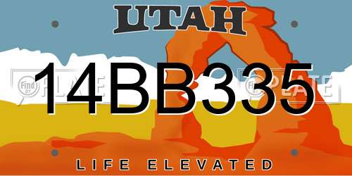 14BB335 Utah License Plate