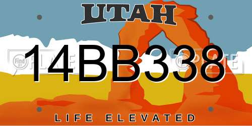 14BB338 Utah License Plate