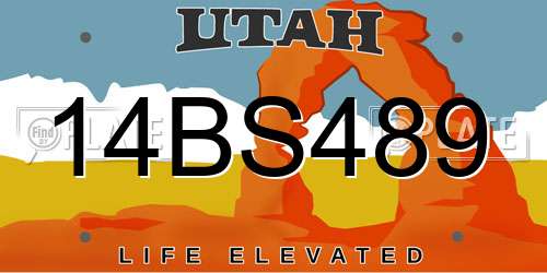 14BS489 Utah License Plate