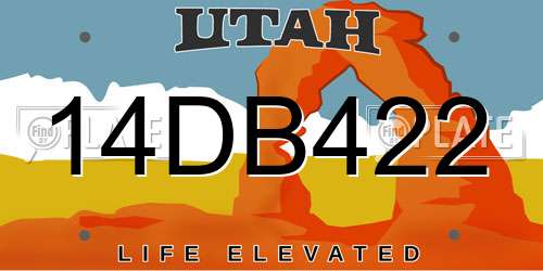 14DB422 Utah License Plate