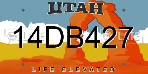14DB427 Utah License Plate