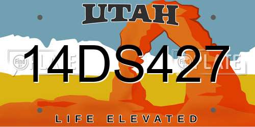 14DS427 Utah License Plate