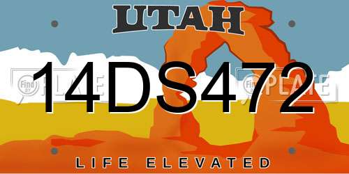 14DS472 Utah License Plate