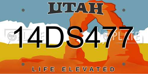 14DS477 Utah License Plate