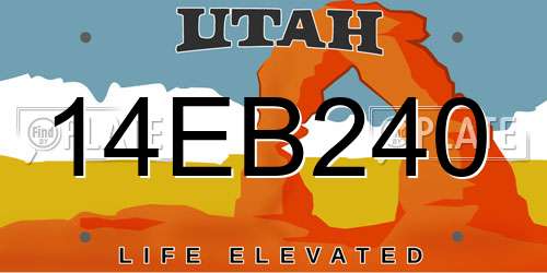 14EB240 Utah License Plate
