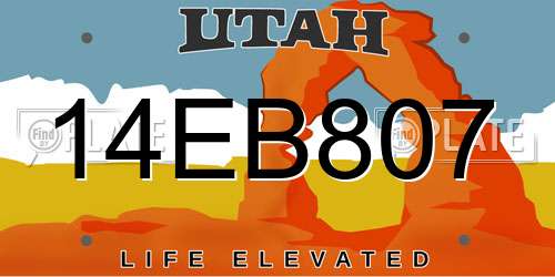 14EB807 Utah License Plate