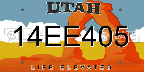 14EE405 Utah License Plate