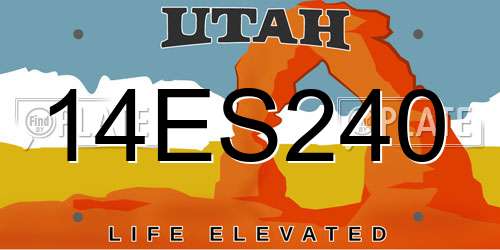 14ES240 Utah License Plate