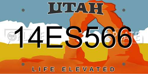 14ES566 Utah License Plate