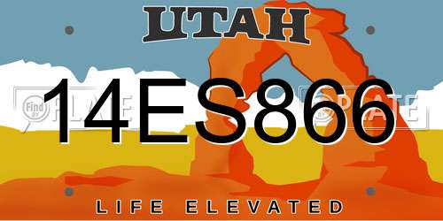 14ES866 Utah License Plate