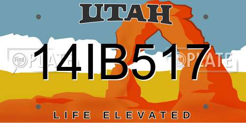 14IB517 Utah License Plate