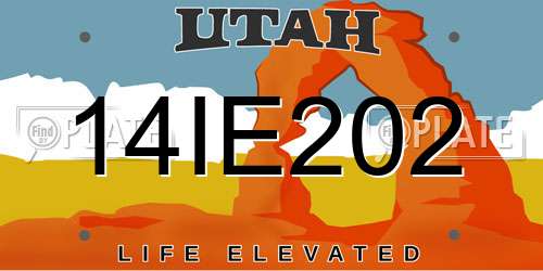 14IE202 Utah License Plate